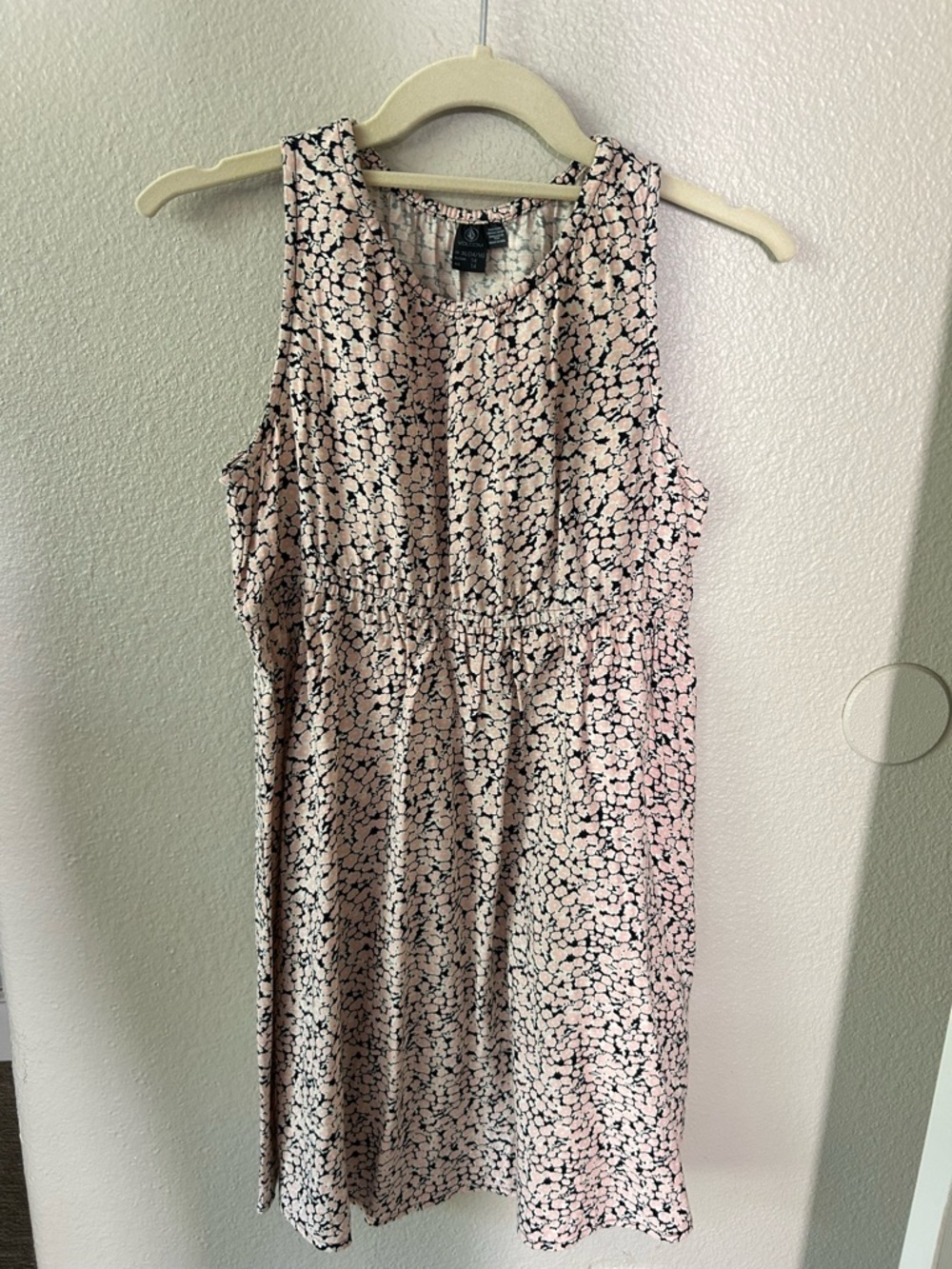 Volcom Pink and Black Sleeveless Midi Dress